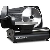 Elite Gourmet EMT-625B Deli Meat Slicer, Adjustable Thickness, 7.5" Stainless Steel &amp; Black