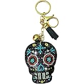 Popfizzy Double Sided Keychains for Women and Girls, Rhinestone Bag Charm, Sparkly Bling Purse Charms, Cool Gifts for Women