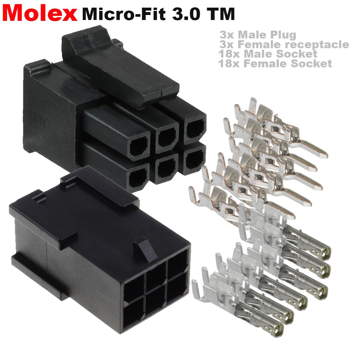 Other Security Vehicle Parts & Accessories 1 Pair Molex Connector 6 Pin Circuit Standard .093" 6