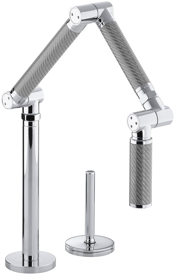KOHLER K6227C11CP Karbon Articulating DeckMount Kitchen Faucet