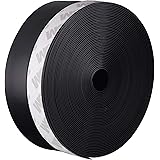 LLPT Silicone Seal Strip 1.4” x 26 Feet Black Weather Stripping Tape with Foam Adhesive for Door Sealing Window Gap to Block