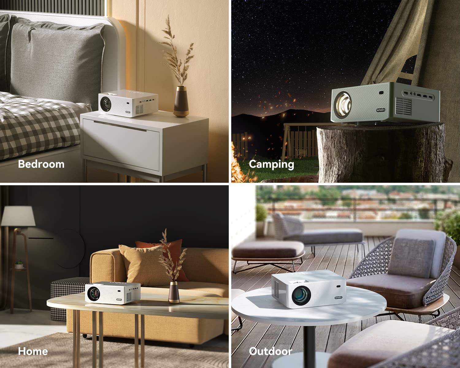 Emotn O1 Native 1080P Projector with WiFi and Bluetooth, 100