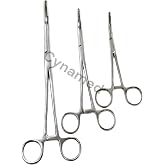 Cynamed Set of 3 Piece -Ultimate Hemostat Set Pean Hemostat Forceps Curved 6",8",10"