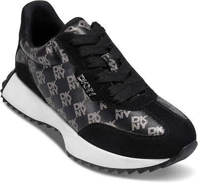 Naples-Lace Up - Ténis desportivos femininos, preto e níquel, tamanho 38.5 EU, preto e níquel, 38.5 EU