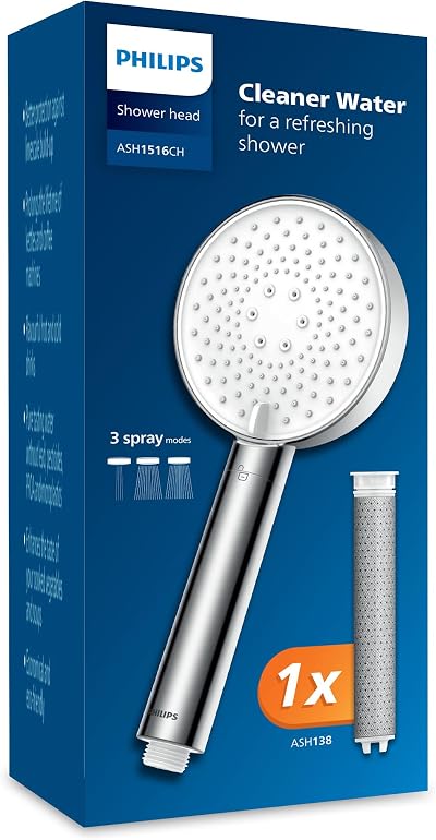Philips Filter Shower Head Chlorine Lead Sediment Pressure Enhancing 3 Spray