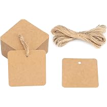 Lot De 100 étiquettes Cadeaux En Papier Kraft 2x7 Cm + 20 M De Ficelle De Jute - Vierges Pour écriture - Pour Mariage, Noël, Artisanat