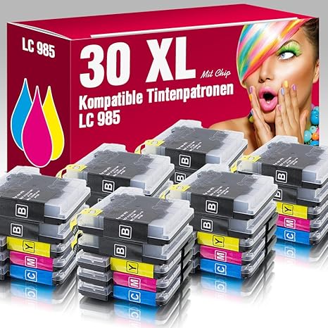 ms-point 30x Patronen kompatibel zu Brother LC985 DCP-J315W DCP-J140W DCP-J125 MFC-J220 MFC-J415W DCP-J515W MFC-J410 MFC-J265