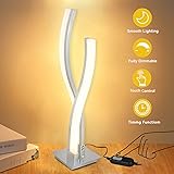 Karmiqi Dimmable LED Table Lamp Modern, Touch Control Desk Lamp, Arc Minimalist Contemporary Bedside Lamps for Bedroom Readin