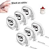 P12 Label Tape Refills Replacement for DYMO Letratag Refills for 91330 10697 White Paper 12mm 1/2" X 13 Compatible with DYMO Letra tag Labeler LT-100H 200B LT-100T QX50, Black on White, EazeID 6-Pack