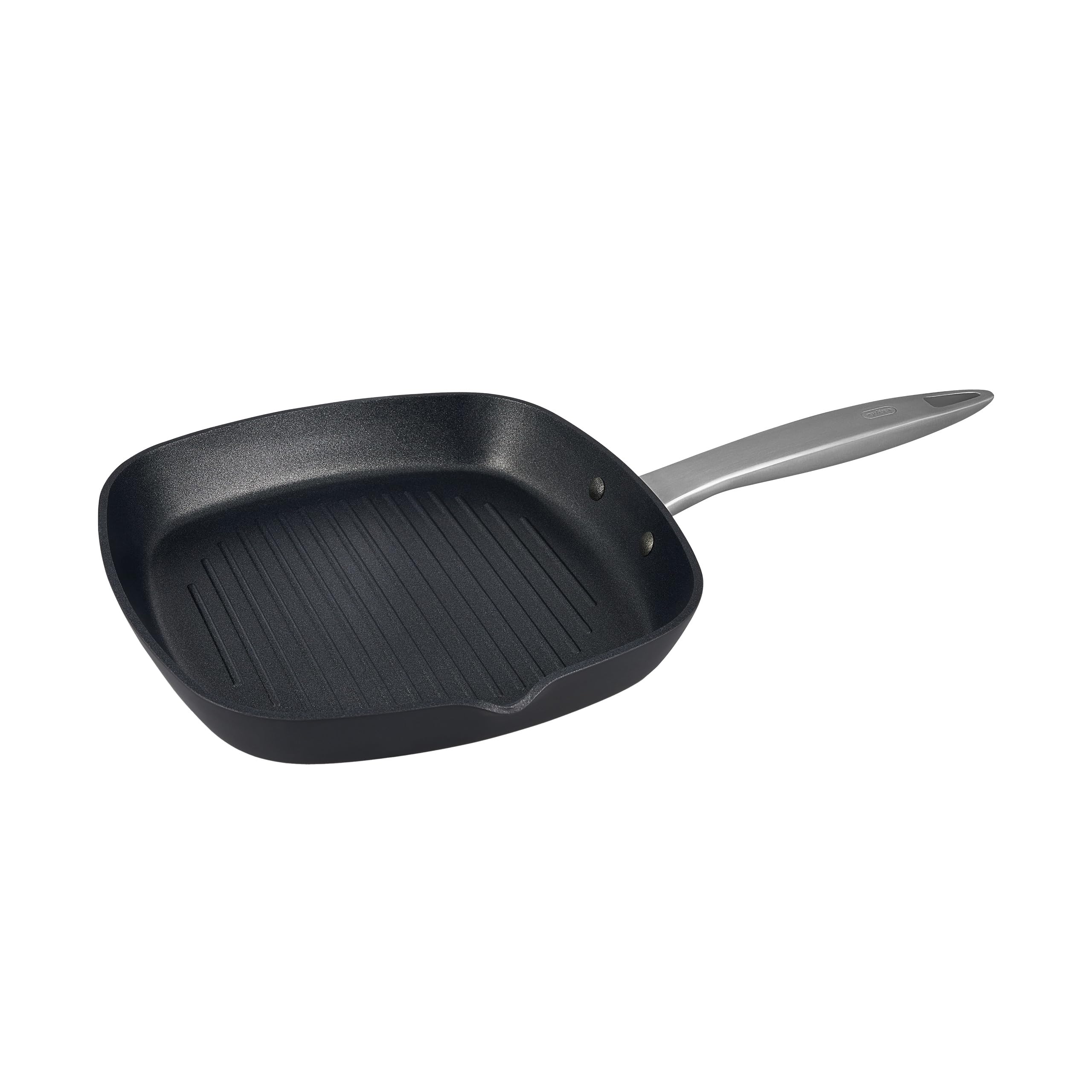 Zyliss E980178 Ultimate Pro Non-Stick Square Grill Pan/Griddle Pan With Pouring Lip | 26cm/10in | Anodised Aluminium | Black | Alpine Crystals Non-Stick | Suitable For All Hobs | Lifetime Guarantee