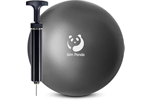 Slim Panda Pilates Ball 9 Inch with Air Pump, Non-Slip Small Exercise Ball for Yoga, Core Workouts, Strength Training & Home 
