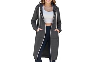 Ablanczoom Hoodies for Women Fashion Sweatshirts: Comfortable Full Zip Up Hoodie Womens Long Fleece Sweatshirt with Pockets