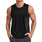 MAGCOMSEN Men's UPF 50+ Sleeveless Shirts Quick Dry UV Protection Muscle Athletic Tank Top for Workout Swim Running Gym