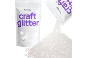 Hemway Craft Glitter 100g / 3.5oz Glitter Flakes for Arts Crafts Tumblers Resin Epoxy Scrapbook Glass Schools Paper Halloween Decorations - Extra Chunky (1/24" 0.040" 1mm) - White Iridescent