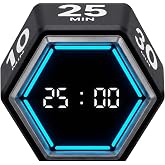 KADAMS Pomodoro Timer Cube, Visual Timer for Kids, Productivity Desk Timer | 3/5/10/25/30/50 Countdown Countup, Pomodoro Technique, Silent Vibration Work Study Workout Offices Kitchen Gift for Kid