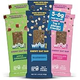 Whoa! Dough Top 9 Allergen Free Chewy Oat Bars - 3-Flavor Variety Pack | (6) 1.41 oz Individually Wrapped Bars | 5-6g Fiber, Allergen Friendly, Gluten-Free &amp; Plant-Based Granola Oat Bars &ndash; Apple Cinnamon, Blueberry, &amp; Chocolate Chip