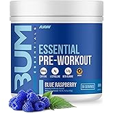 RAW Nutrition - Essential Pre - Chris Bumstead Pre Workout Formula, Sports Nutrition Pre-Workout Powders | Men & Womens Drink, Energy Powder for Working Out (Blue Raspberry)