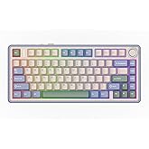 EPOMAKER x Aula F75 Gasket Mechanical Keyboard, 75% Wireless Hot Swappable Gaming Keyboard with Five-Layer Padding&Knob, BT/2.4GHz/USB-C, RGB (Green, LEOBOG Reaper Switch)