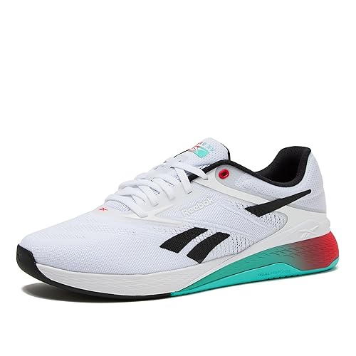 Reebok Nano X5 Mens Shoes, Cross Training Sneakers for Men, Footwear White/Black/Energy Red, 6