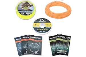 M MAXIMUMCATCH Maxcatch Fly Fishing Line (Weight Forward, Floating) and Fly Line Combo with Backing Leader and Tippet (1F/2F/3F/4F/5F/6F/7F/8F/9F/10F)