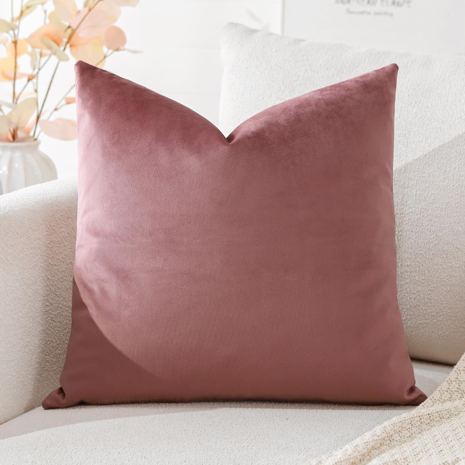 Artscope Luxury Velvet Cushion Covers Super Soft Decorative Square Throw Pillow Covers Case Cushion Covers for Sofa Couch Bedroom Car Decor 50x50cm Jam