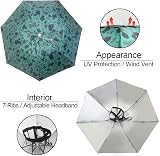 NEW-Vi Fishing Umbrella Hat 37.4” Oversized 7-Rib Anti-UV Waterproof Camouflage view 4