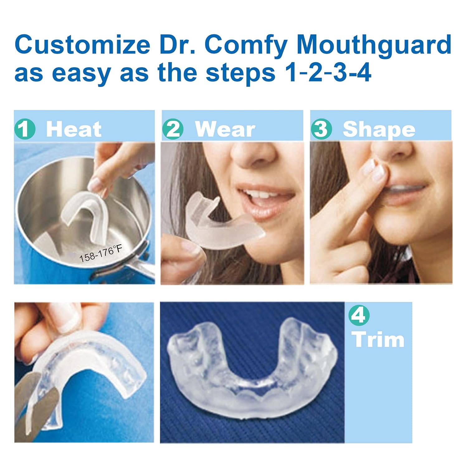Mouth Guard for Grinding Teeth 2 Size Upgraded Dental Guard for Teeth Grinding, Eliminates Teeth Clenching, Anti Grinding Dental Night Guard, Stops Bruxism, Case Include Pack of 10 pcs : Beauty