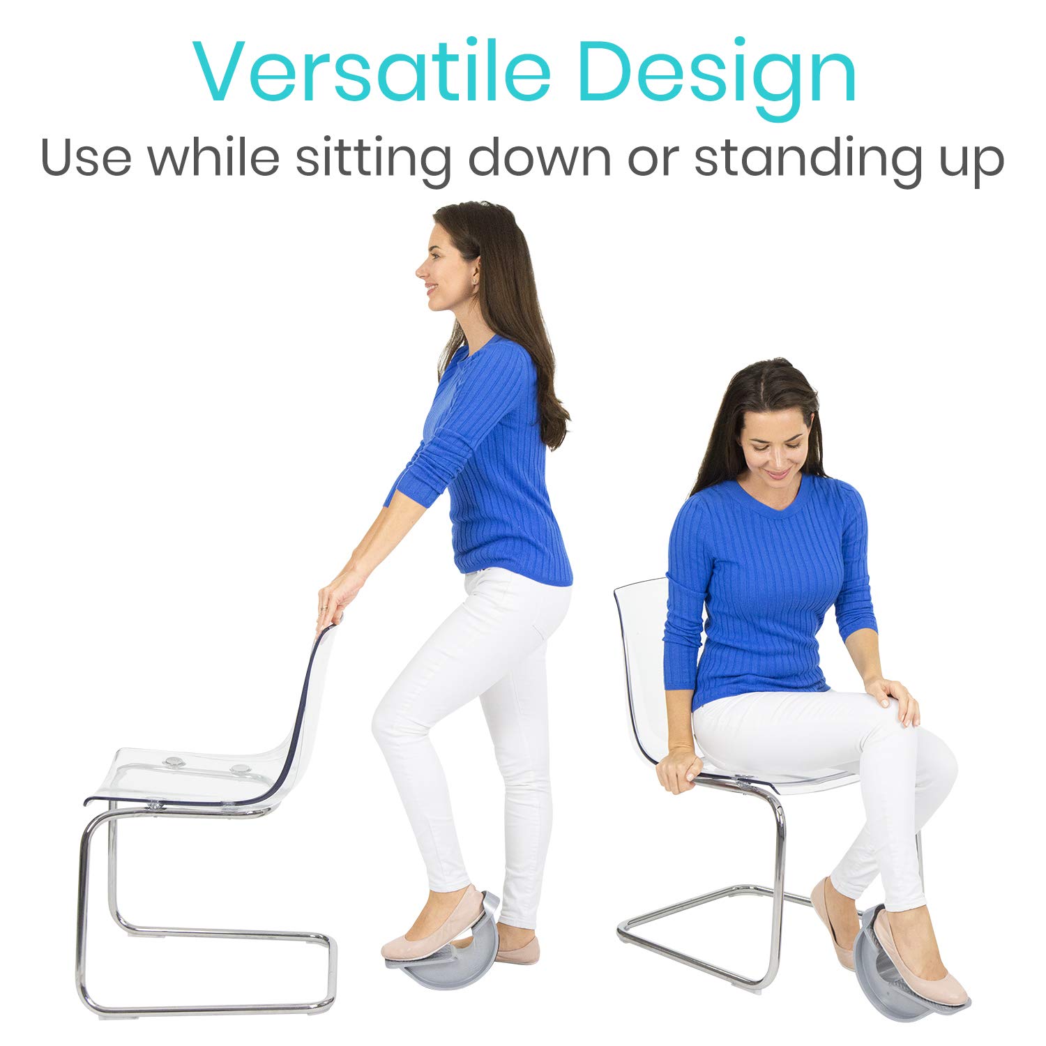 Vive Foot Rocker - Calf Stretcher for Achilles Tendinitis, Heel, Feet, Shin Splint, Plantar Fasciitis Pain Relief - Stretches Strained Leg Muscle - Ankle Wedge Stretch Improves Flexibility: Industrial & Scientific