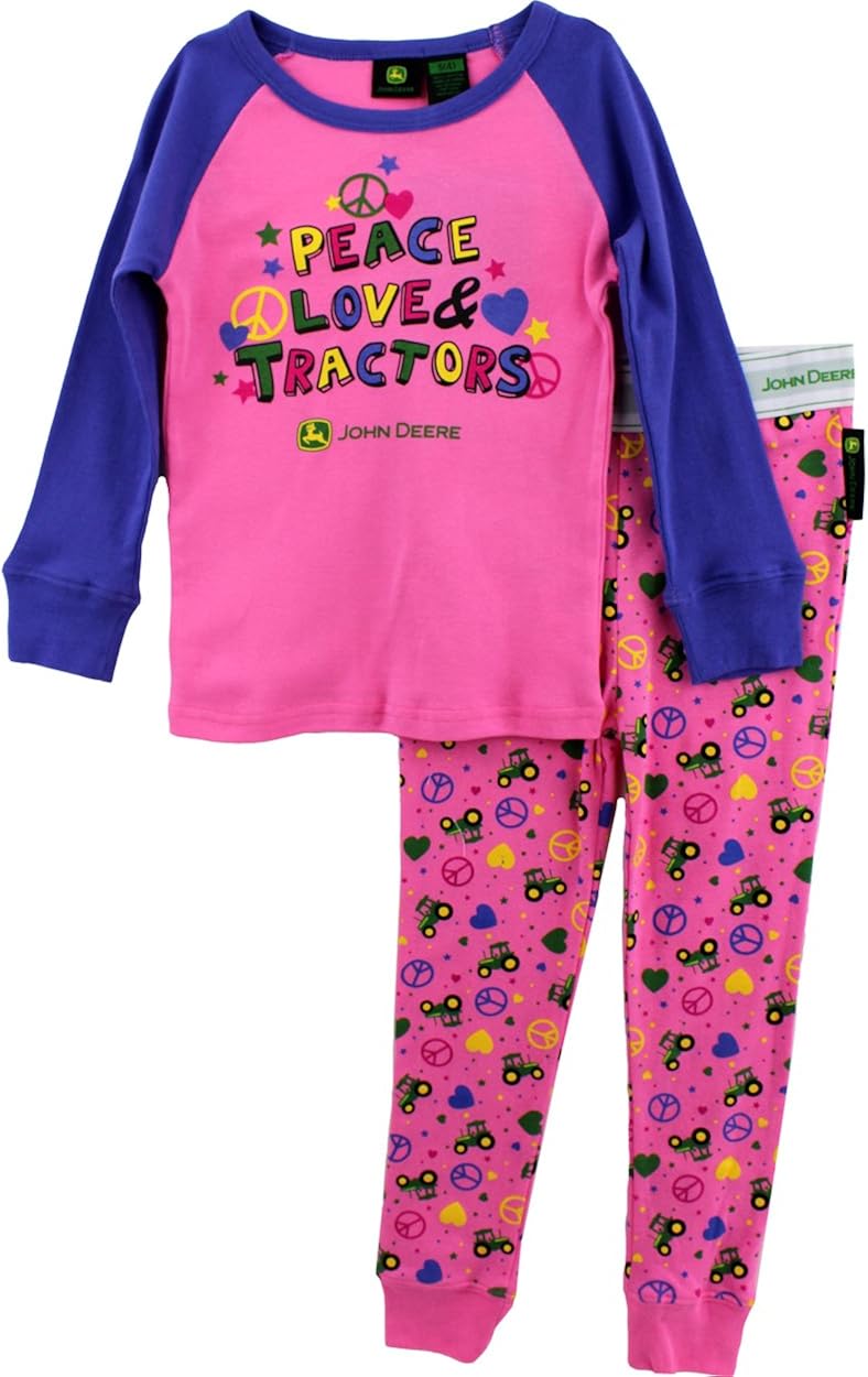 John Deere Toddler and Girls Pajamas Set Pink Amazon.co.uk Clothing