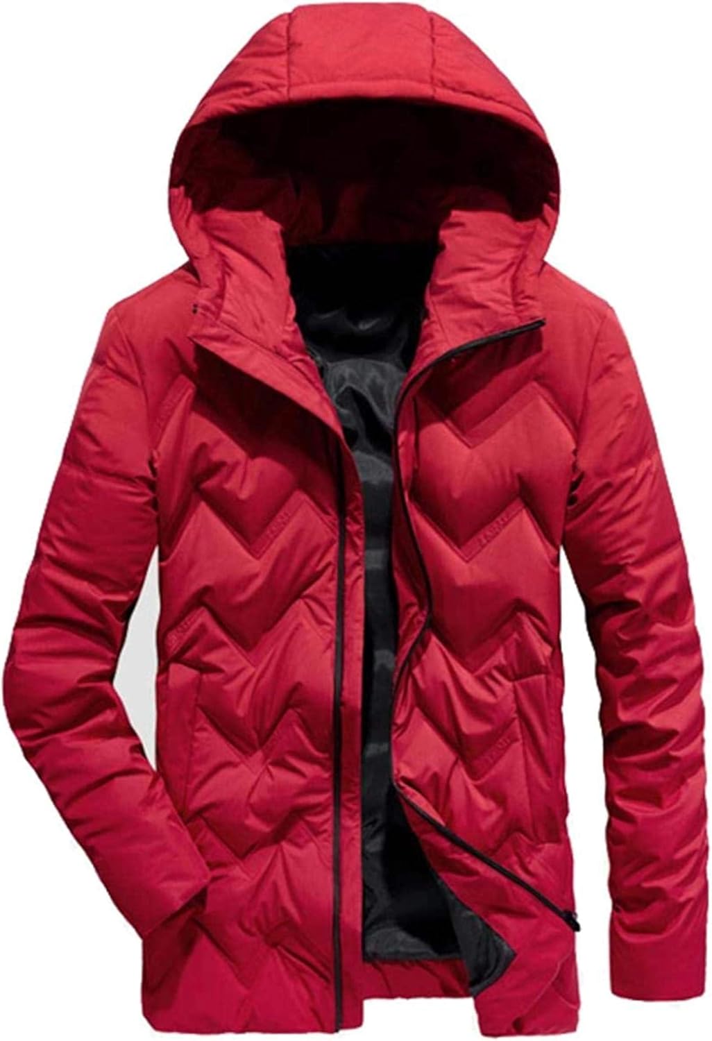 Mens Long Winter Jackets Windbreak Solid Color Parkas Military Business Thick Coat Padded Parka