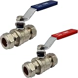 Pipestation 15mm Isolation Valve 2 Pack Red Blue Lever Compression Fitting WRAS view 6