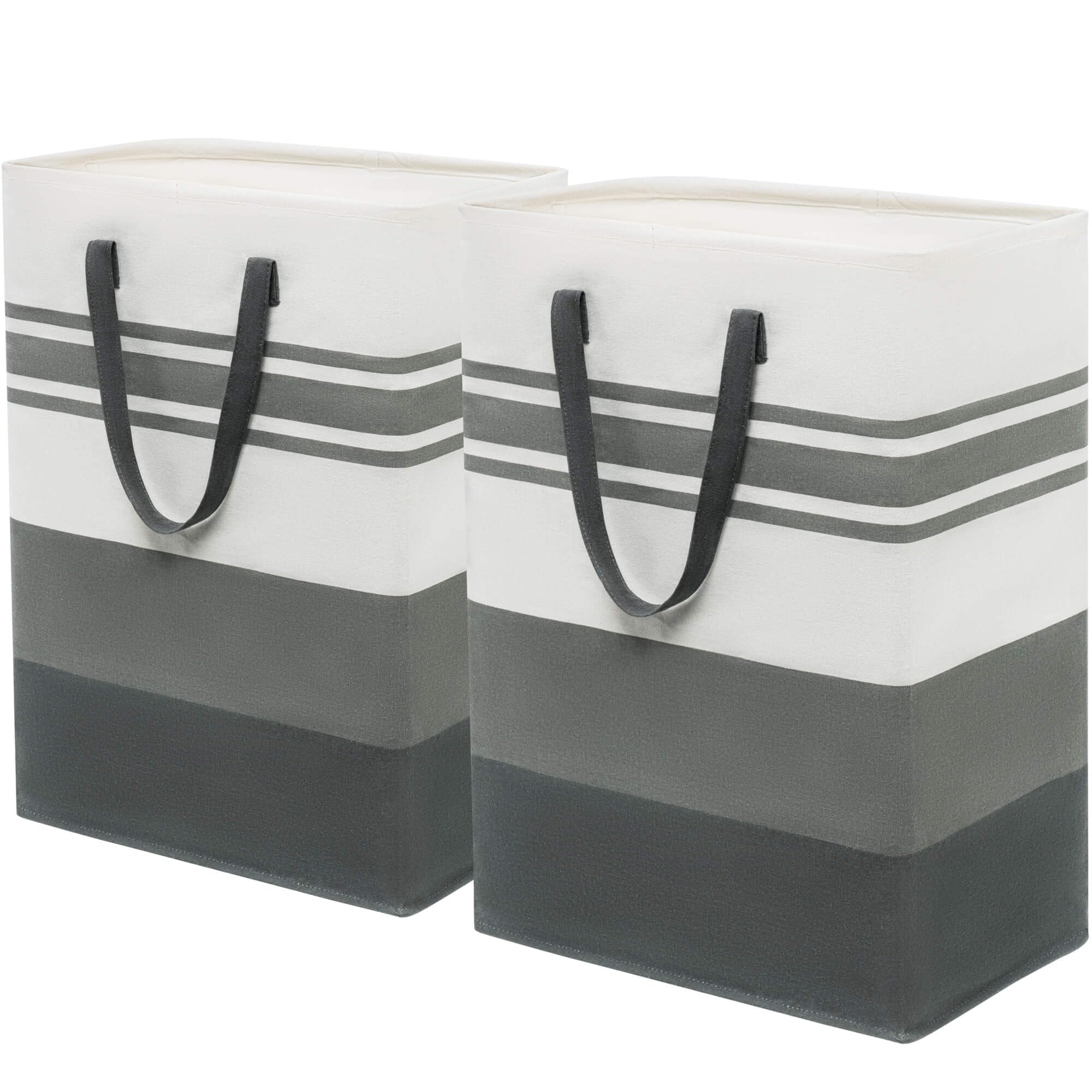 Large Laundry Hamper, 2-Pack 75L Tall Laundry Basket, Clothes Hamper Laundry Organizer for Dorm and Family, Folding Washing Basket for Laundry Bin Toy Storage, Baby Baskets for Hampers, Grey