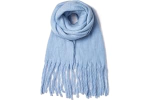 AUSEKALY Women's Scarf Big Colorful Thick Blanket Wrap Winter Oversized Warm Chunky Scarves Solid