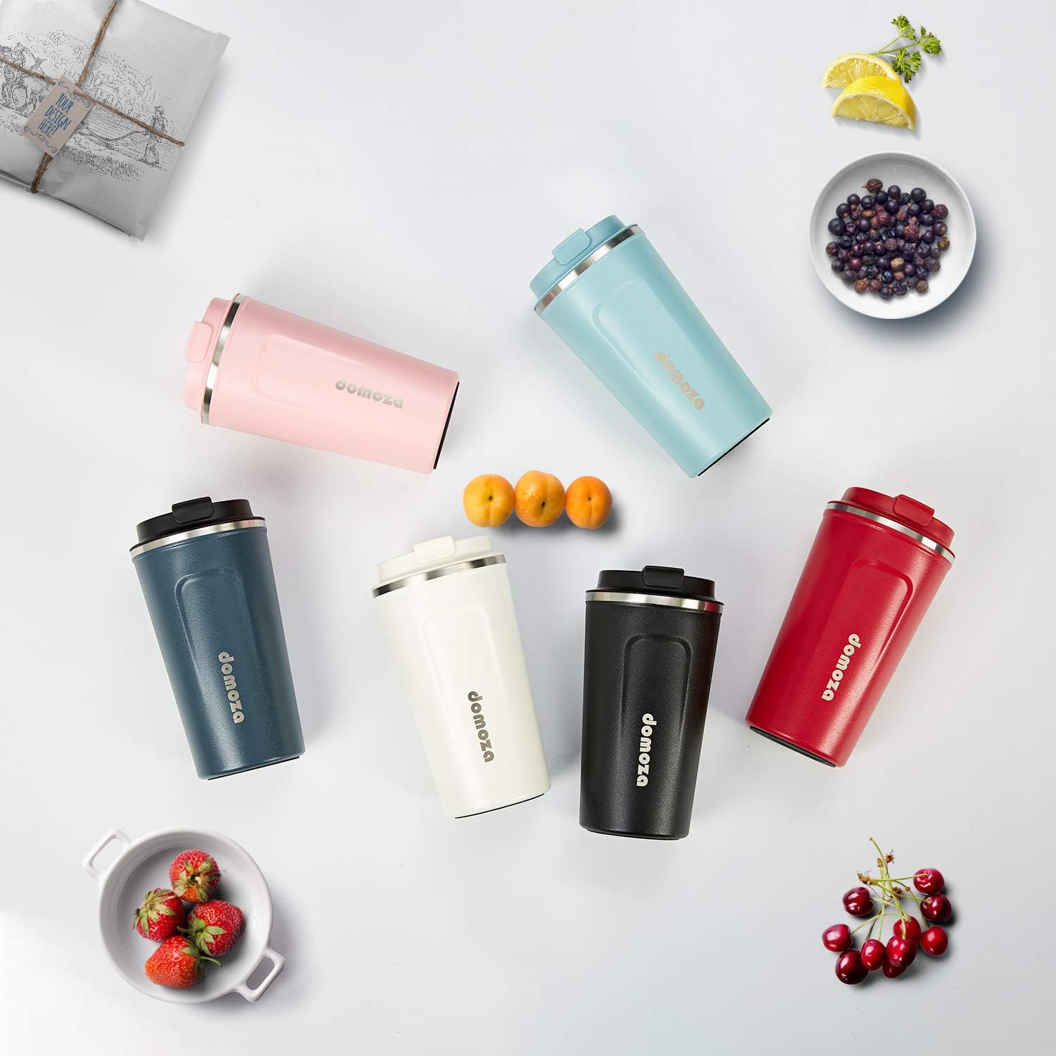 Amazon Co Jp Domoza タンブラー 蓋付き コーヒーカップ 魔法瓶 二重構造 真空断熱 ステンレスタンブラー 保温 保冷 持ち運び マグ ボトル トマトレッド 510 ホーム キッチン