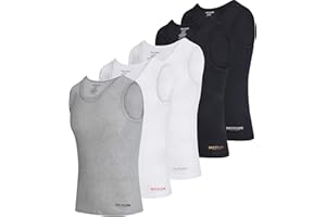True Religion Lightweight Tank Tops for Men, 5 Pack Classic Ribbed Cotton Mens Undershirts