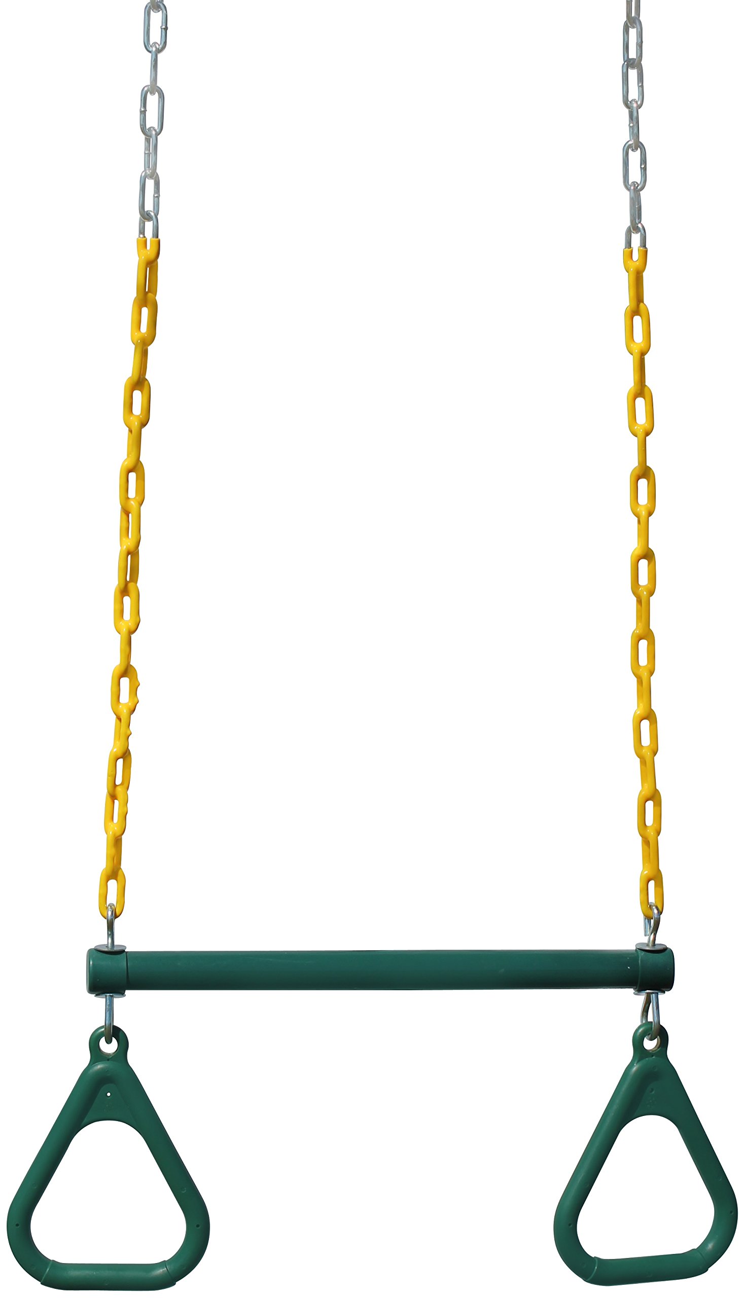 Jungle Gym Kingdom 18" Steel Trapeze Swing Bar With Rings 36" Heavy