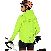 FitsT4 Sports Womens Rain Jacket Lightweight Waterproof Windbreaker Packable Running Reflective Cycling Jackets with Hood
