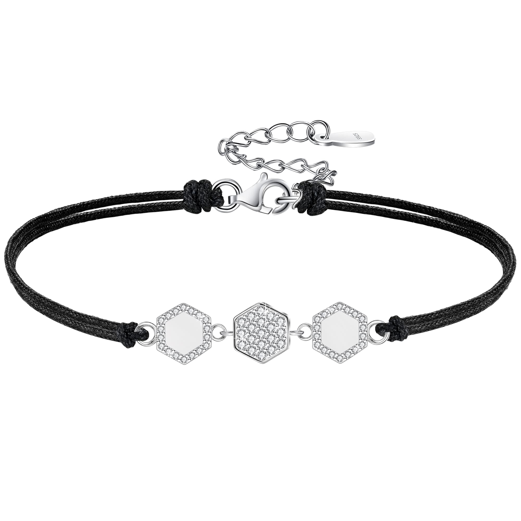 VANSZA Bracelets for Womens 925 Sterling Silver with Sparkling Zirconia, Bracelets Ladies | Jewellery Gift for Her