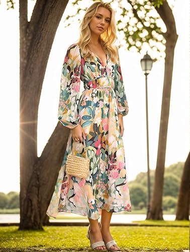 sissyaki women's boho dress Sissyaki Women's 2025 Spring Summer Long Sleeve Maxi Dress Boho Beach Wedding Gueat Party Long Dress Y#Blue Small at Amazon Women's Clothing store