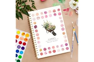 Watercolour Workbook for Water Color Learning, Spiral Bound with Thick Watercolour Paper, 12 Illustrations Water Colour Paint
