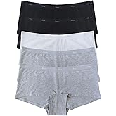 Iausie Womens Organic Cotton Boyshort Panties Underwear Teen Girls Sporty Boxer Briefs with Elastic Waistband
