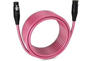 LyxPro 30 Feet XLR Microphone Cable Balanced Male to Female 3 Pin Mic Cord for Powered Speakers Audio Interface Professional Pro Audio Performance and Recording Devices - Pink
