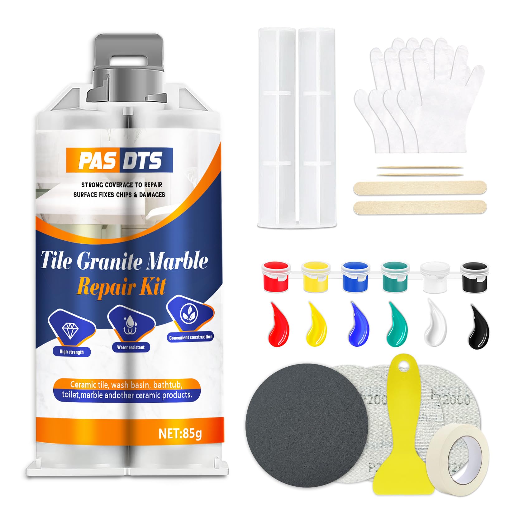 Granite and Quartz Countertop Chip Repair Kit - Professional Stone Restoration for Cracks, Chips, and Scratches - All-In-One Kit for Marble, Granite, Quartz, and More