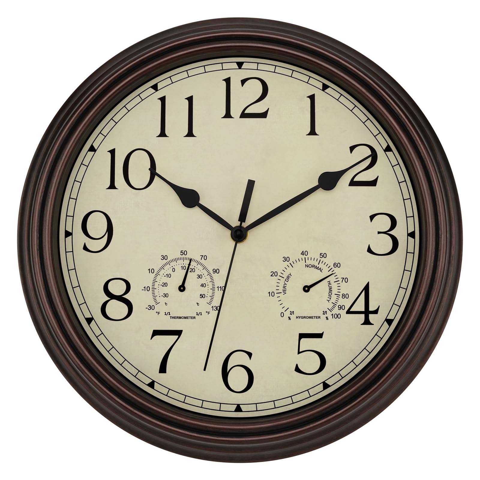 Mua Foxtop 14 Inch Wall Clock with Thermometer and Hygrometer Combo ...