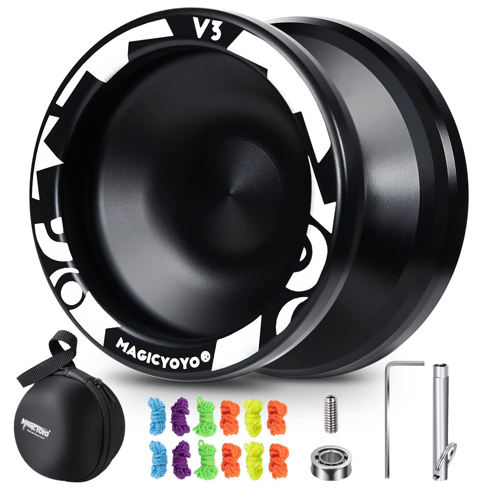 MAGICYOYO V3 Responsive Yoyo for Kids,2 in 1 Responsive and Unresponsive Yoyo, Magic Trick Yo-Yo for Beginners and Adults, Professional Metal Yo Yo with 12 Strings, Case, Accessory Kit