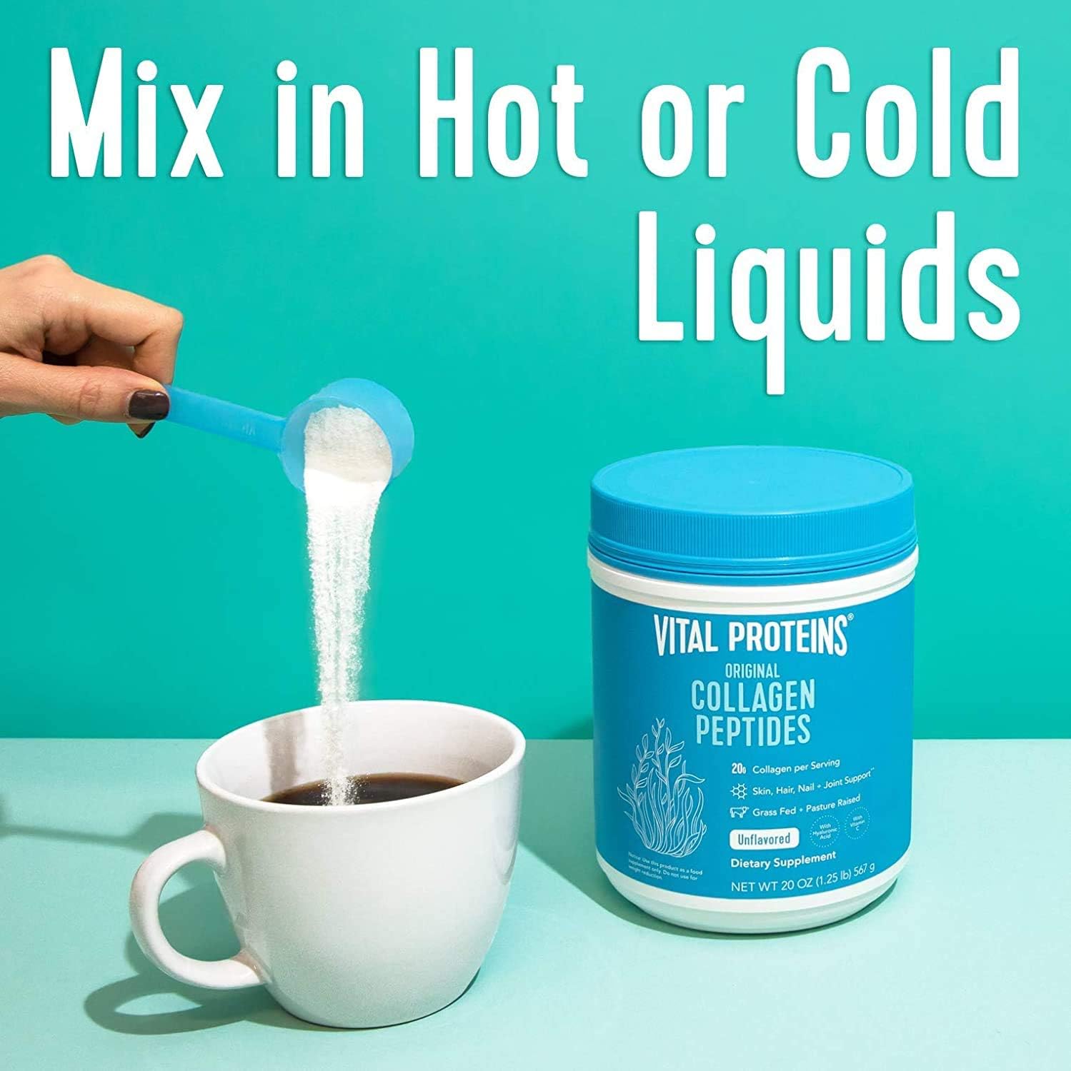 unflavored collagen powder by Vital Proteins for an at-home coffee smoothie recipe