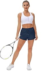 Mancreda Women's Running Shorts with Liner 3 Zipper