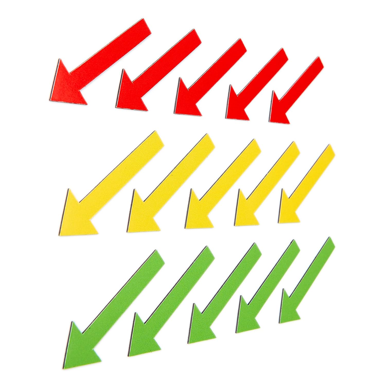 15 colourful magnetic arrows (5 green magnetic arrows, 5 yellow