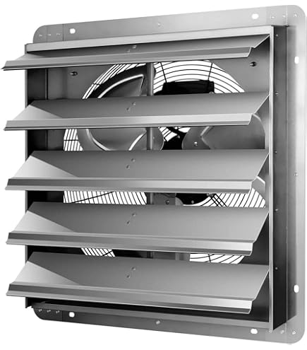 IPower 14 Inch Wall Mounted Shutter Exhaust Fan With Temperature