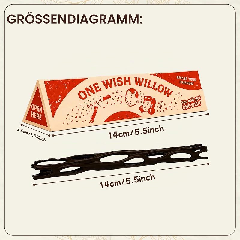 2 Stück Wish One Willow, Willow aus dem Verlangen des Films, Multi-Purpose Breakable Lucky Charm,Geeignet für Erwachsene, Good Fortune, Fun Party Novelty for